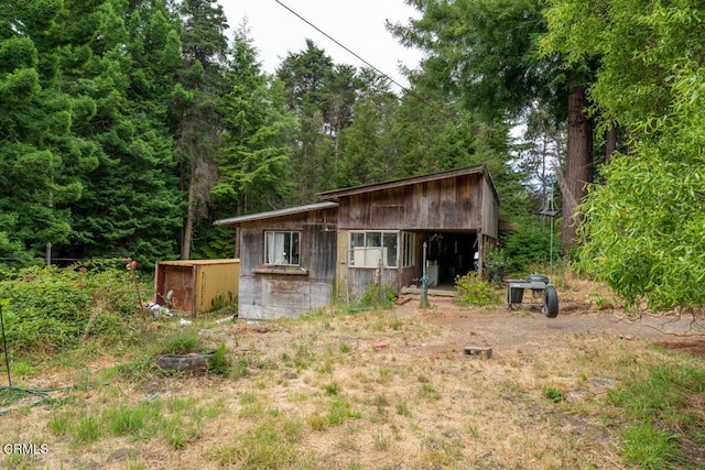 exterior space with an outdoor structure