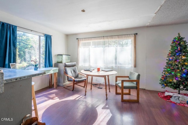 sitting room with light wood-type flooring