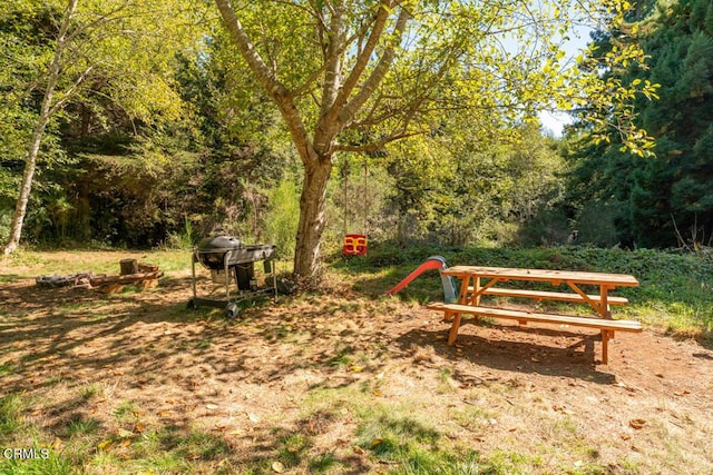 surrounding community with a wooded view