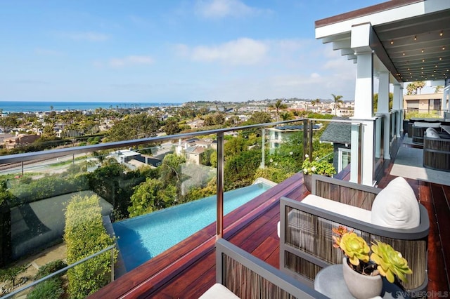 balcony with a water view