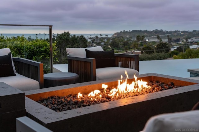 exterior space with an outdoor fire pit