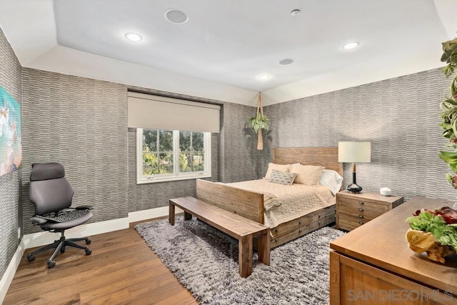 bedroom featuring hardwood / wood-style flooring