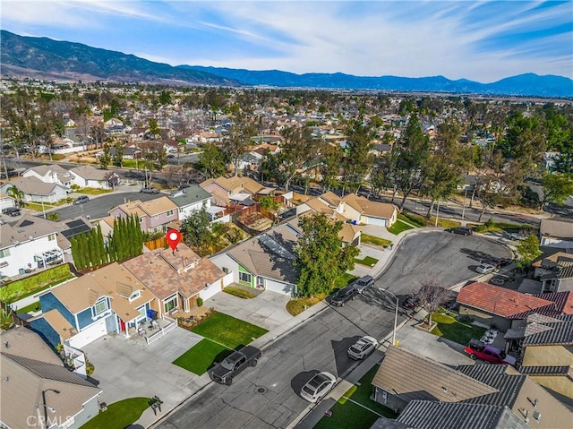 aerial view with a mountain view