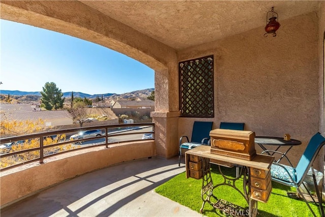 balcony with a mountain view