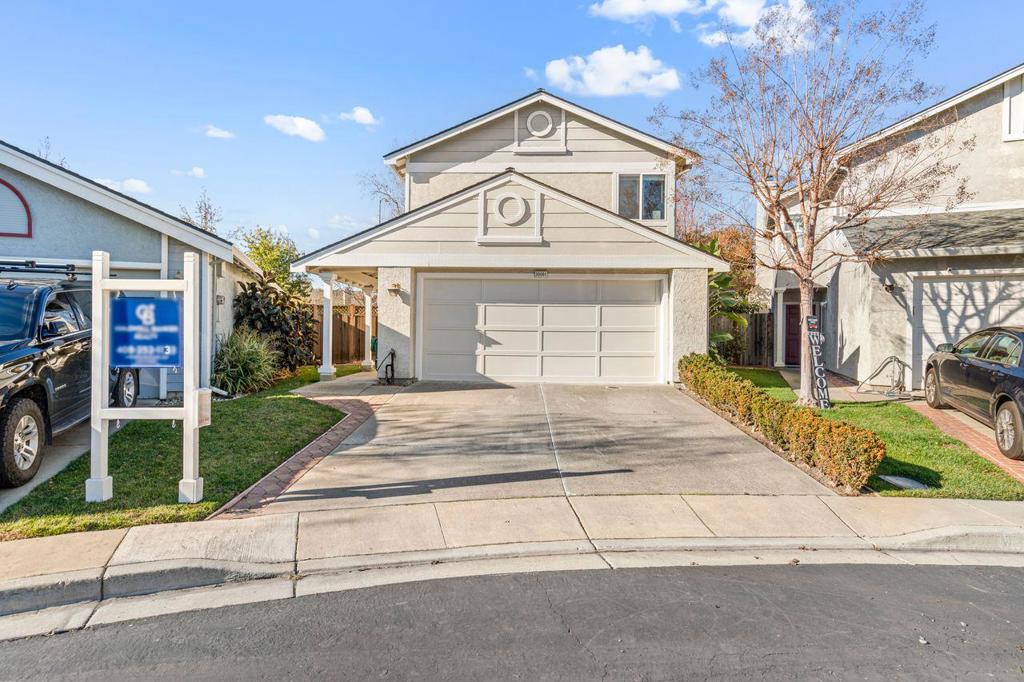 view of property featuring a garage