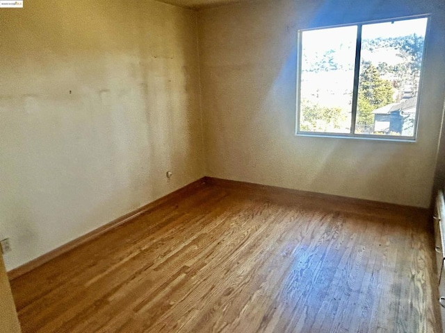 spare room with hardwood / wood-style flooring