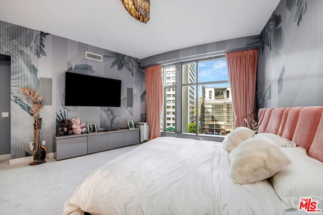 bedroom with carpet floors