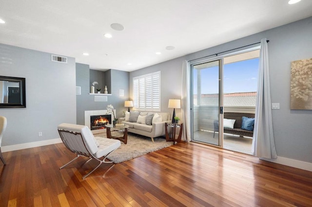 living room featuring hardwood / wood-style flooring