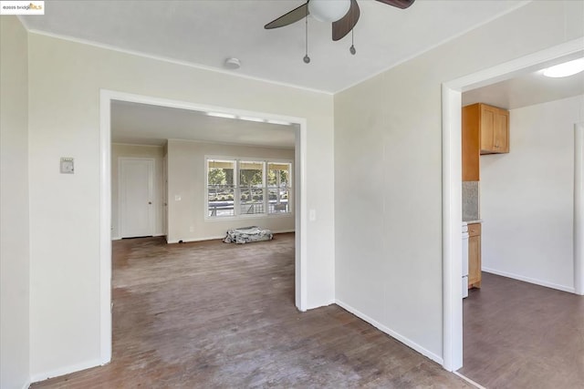 corridor featuring dark hardwood / wood-style floors