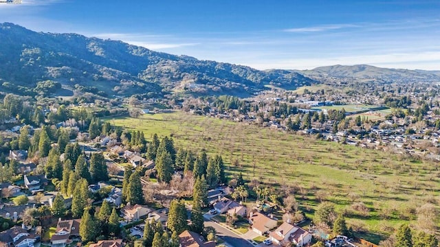 aerial view featuring a mountain view