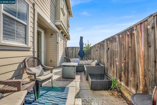 view of patio / terrace with an outdoor living space