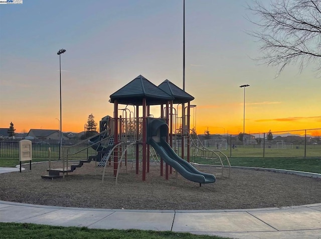 view of playground at dusk