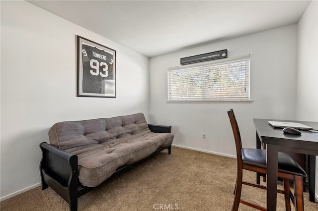 view of carpeted home office