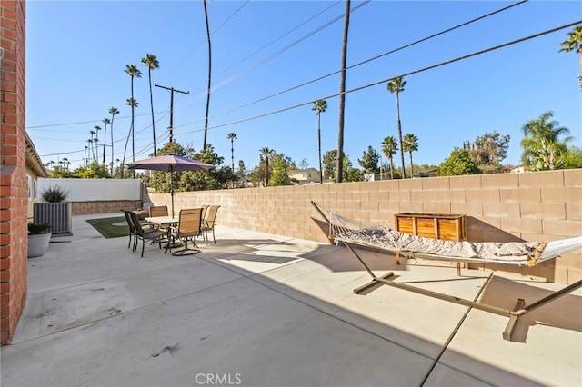 view of patio featuring central AC