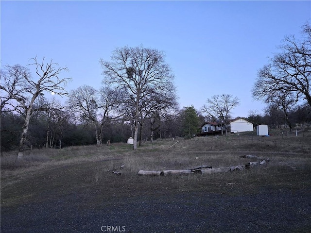 view of yard with a rural view