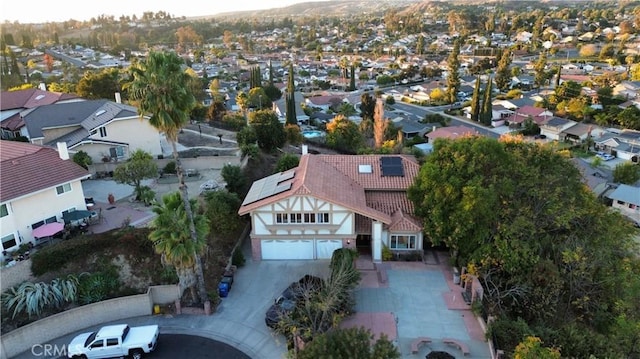 aerial view with a residential view