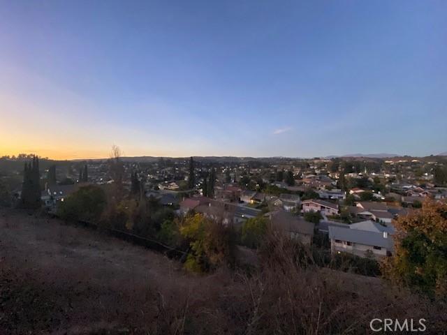 view of aerial view at dusk