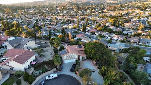 aerial view with a residential view