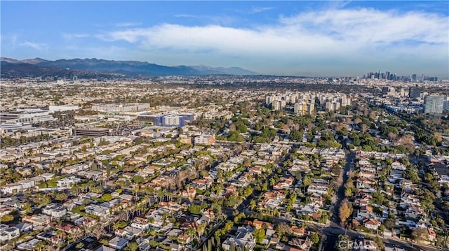 aerial view with a mountain view