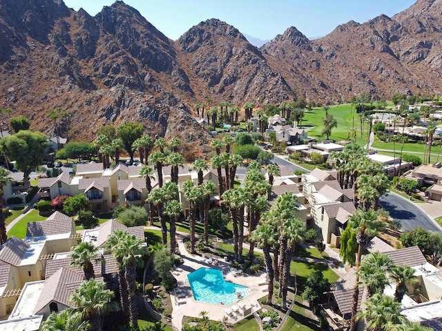 aerial view featuring a mountain view