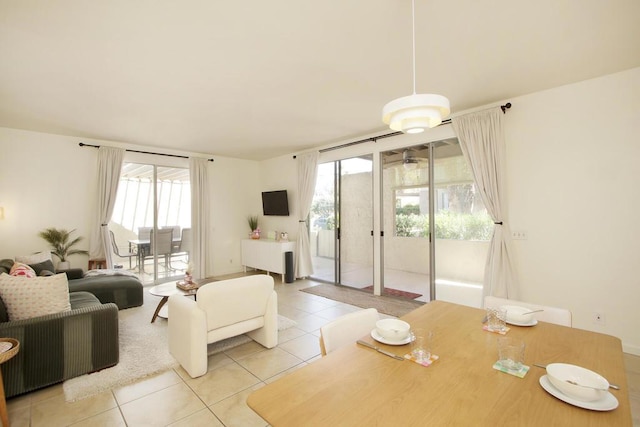 view of tiled living room