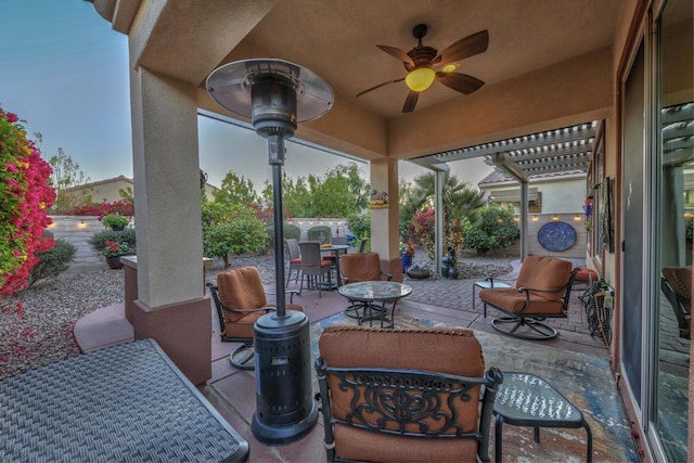 view of patio / terrace featuring a pergola