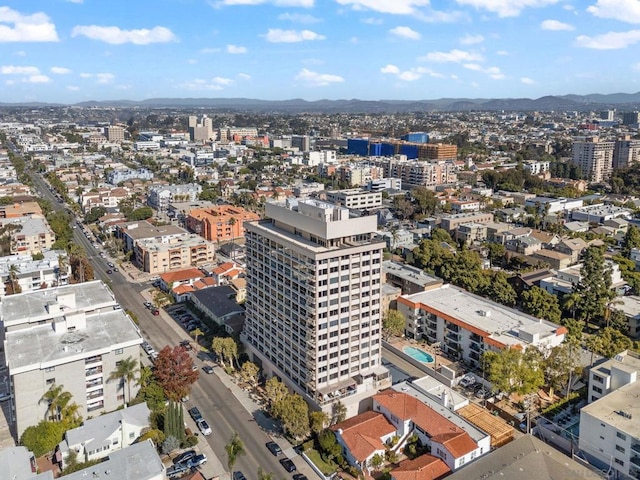 bird's eye view featuring a mountain view