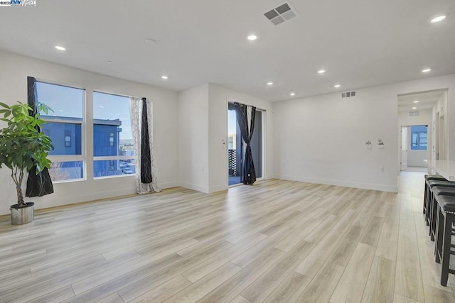 living room with light wood-type flooring