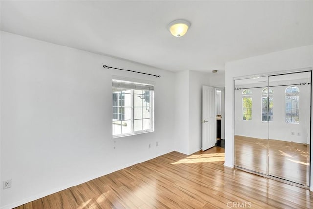 interior space featuring light wood-type flooring and a healthy amount of sunlight