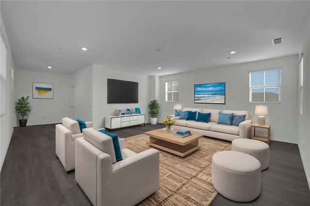 living room featuring hardwood / wood-style flooring