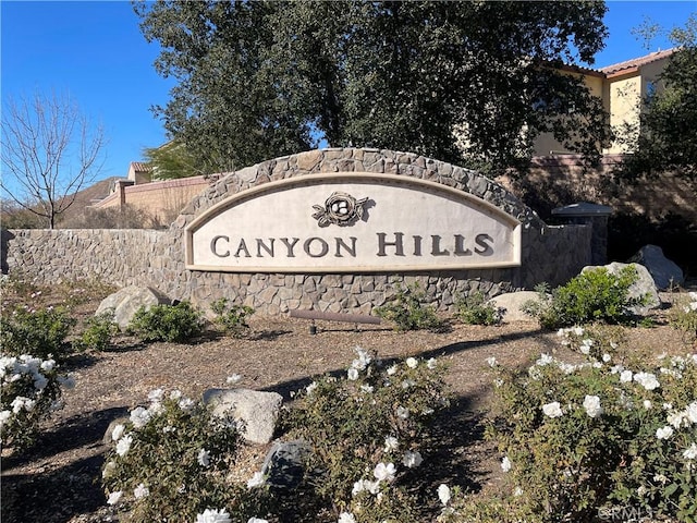 view of community sign