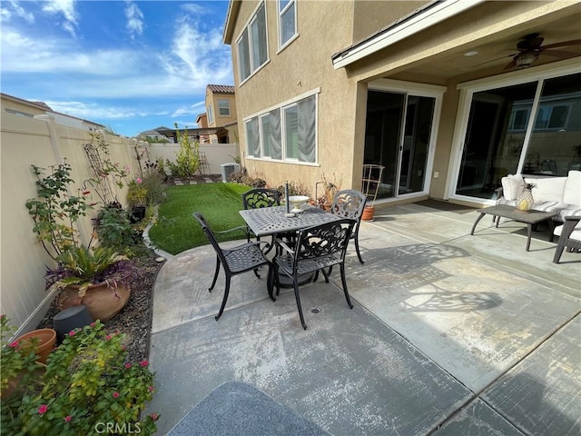 view of patio / terrace with ceiling fan