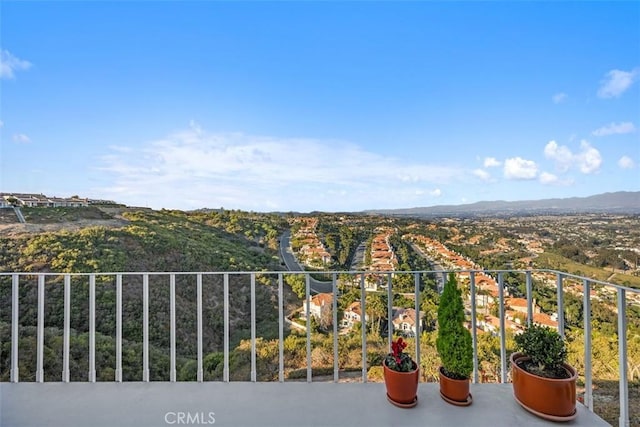 balcony with a mountain view