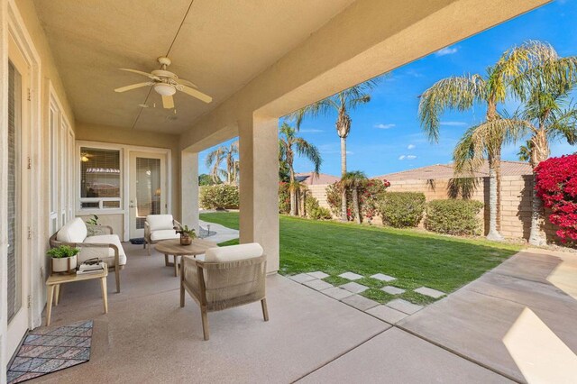 view of patio / terrace with ceiling fan