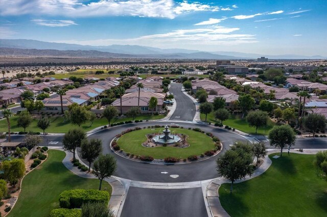 drone / aerial view with a mountain view