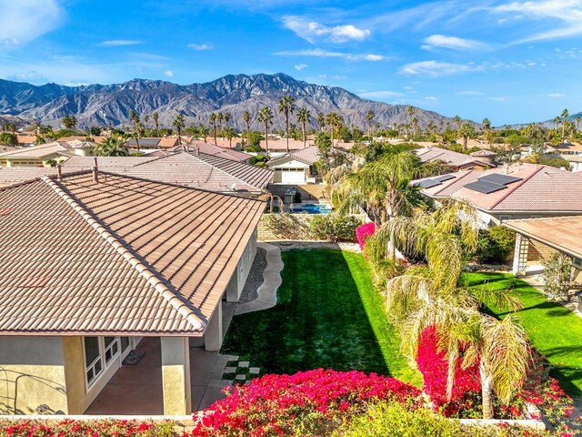 exterior space with a mountain view