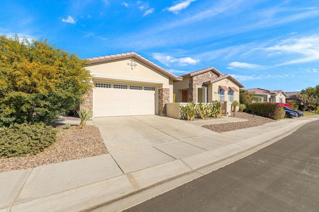 view of front of house with a garage