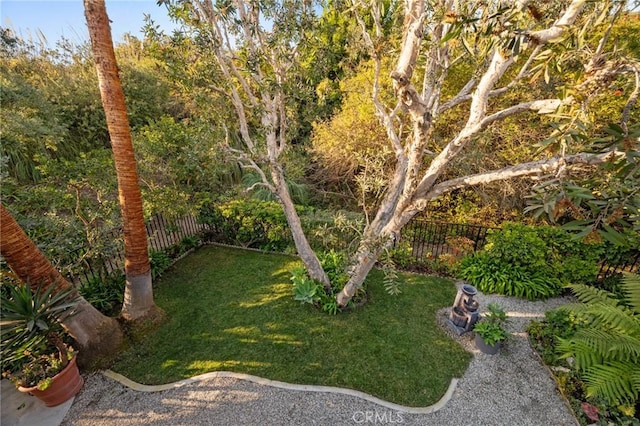 view of yard featuring fence