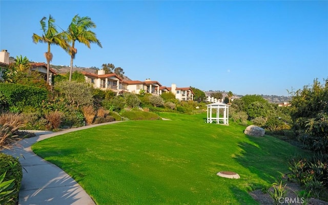 view of yard featuring a gazebo