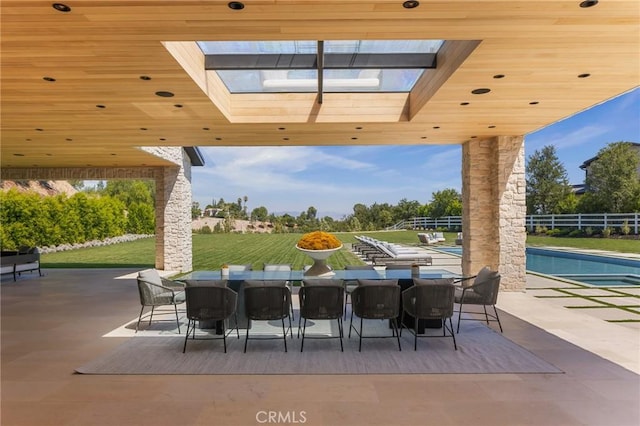 view of patio / terrace featuring a fenced in pool