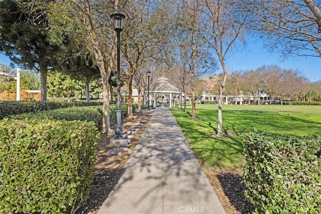 view of home's community featuring a gazebo and a lawn