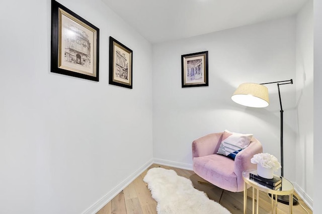 sitting room featuring hardwood / wood-style flooring