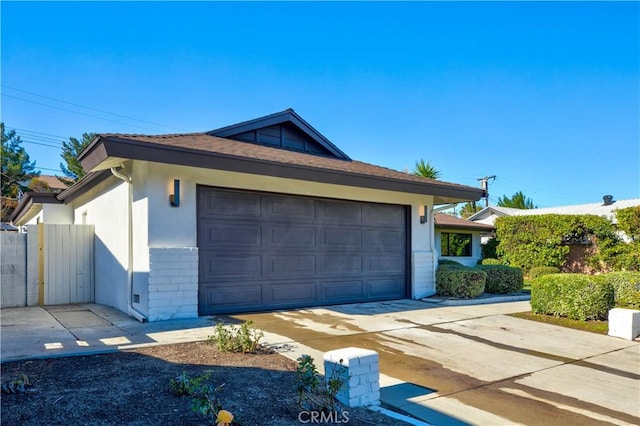 exterior space featuring a garage