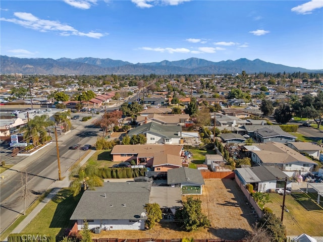 aerial view with a mountain view