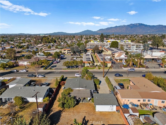 drone / aerial view with a mountain view