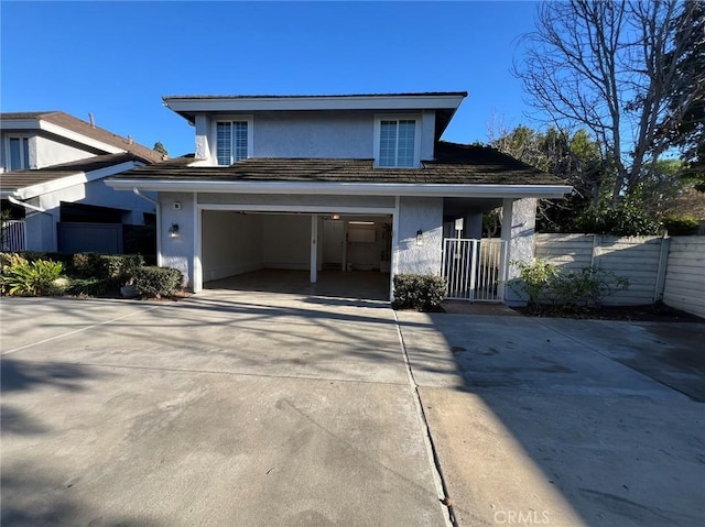 view of front of home with a garage