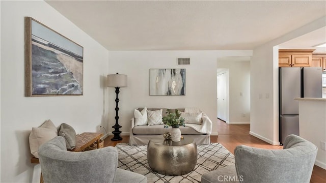 living room featuring light hardwood / wood-style floors