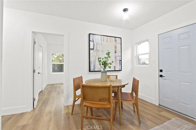 dining area featuring light hardwood / wood-style floors