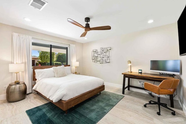 bedroom with ceiling fan