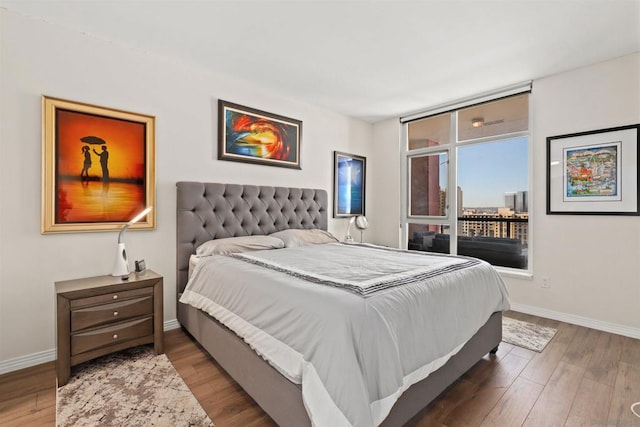 bedroom featuring hardwood / wood-style flooring